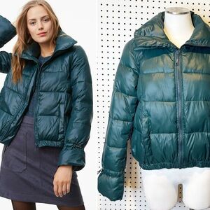 LOFT | Teal/Forest Green Puffer Jacket Sz XS